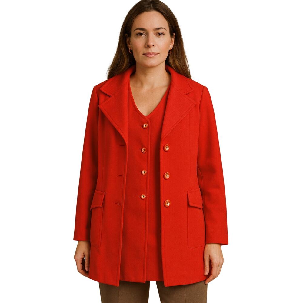 Vintage 70s Montgomery Ward Women’s 13/14 Vest & Red Blazer Set Polyester